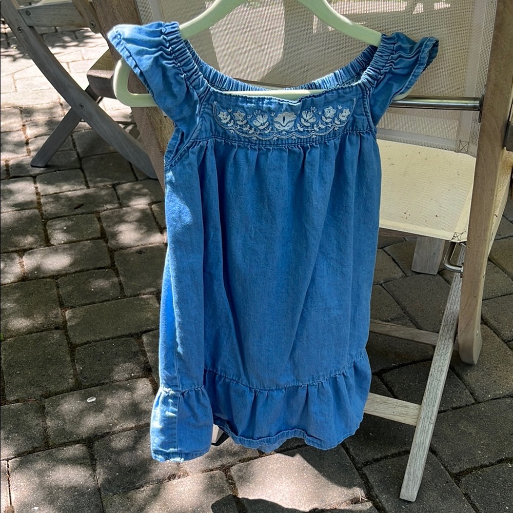 Carter's Blue and White Ruffled Smocked Sundress